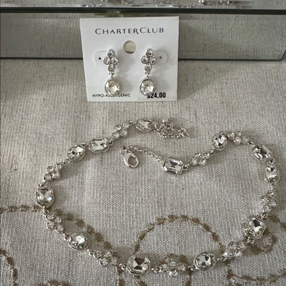 Charter Club necklace and earring set